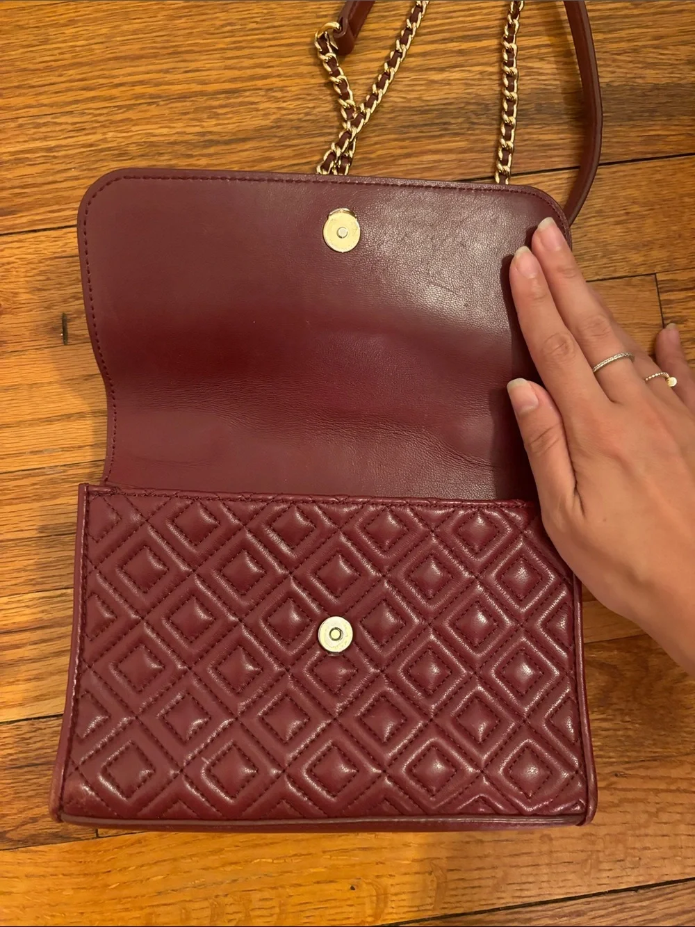 Tory Burch Burgundy Flemming Bag